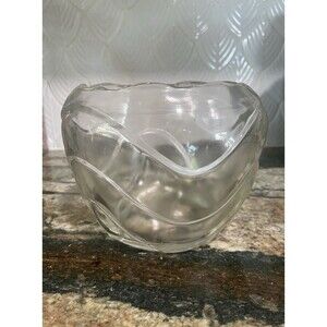 Vintage Clear Wavy Vase Grannycore Cottagecore MCM